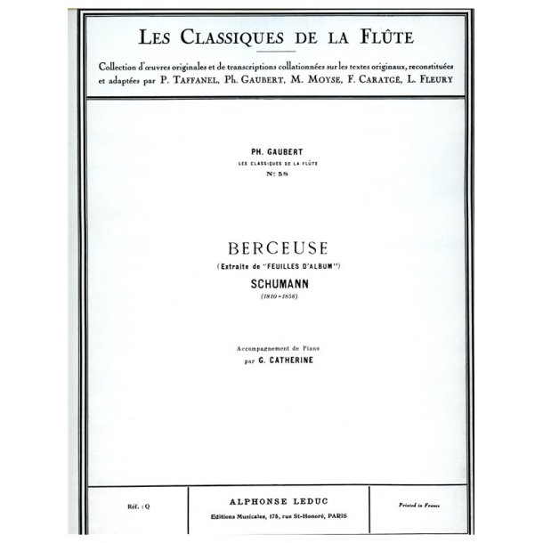 Robert Alexander Schumann: Berceuse Op.124, No.16 (Classiques No.58) (Flute & Piano)