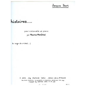 Jacques Ibert: La Cage de Cristal (Cello & Piano)