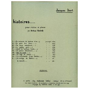 Jacques Ibert: Bajo la Mesa (Violin & Piano)