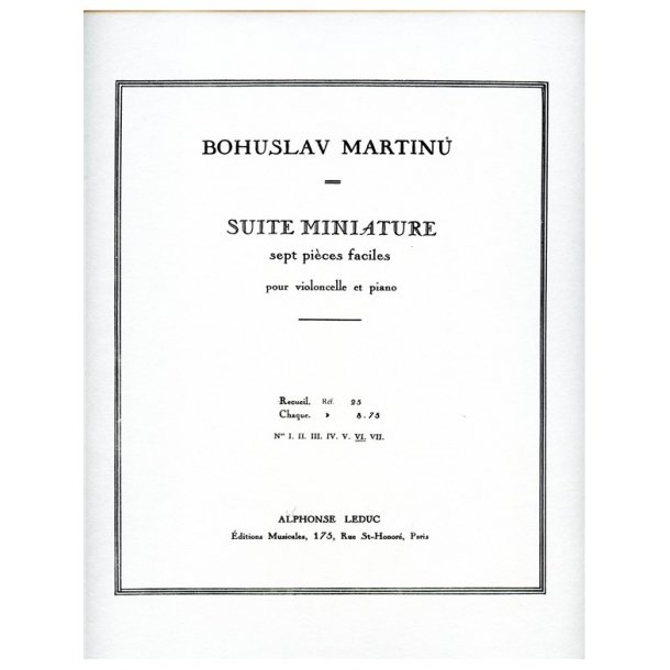 Bohuslav Martinu: Suite miniature H192, No.6 (Cello & Piano)