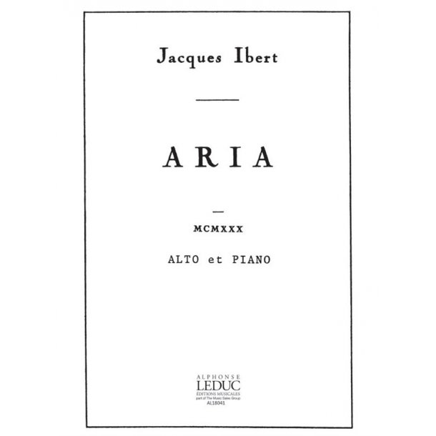 Jacques Ibert: Aria (Viola And Piano)