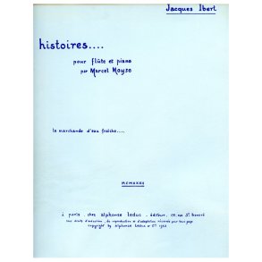 Jacques Ibert: La Marchande d'Eau fraîche (Flute & Piano)