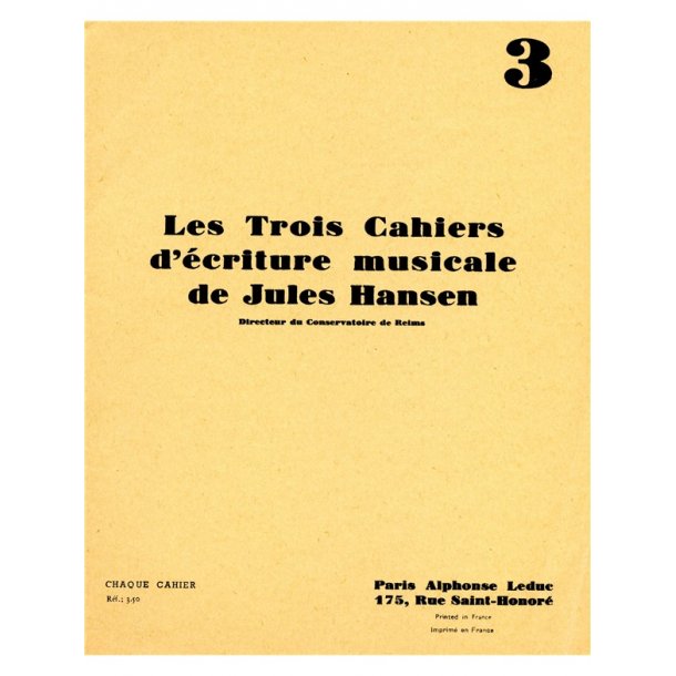 Jules Hansen: Ecriture musicale Vol.3 (Book)