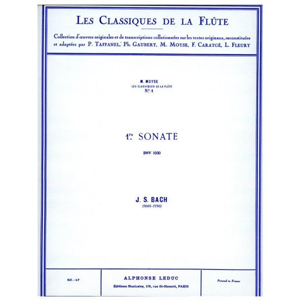 Johann Sebastian Bach: Sonata No.1, BWV1030 in B minor (Classiques No.1) (Flute & Piano)