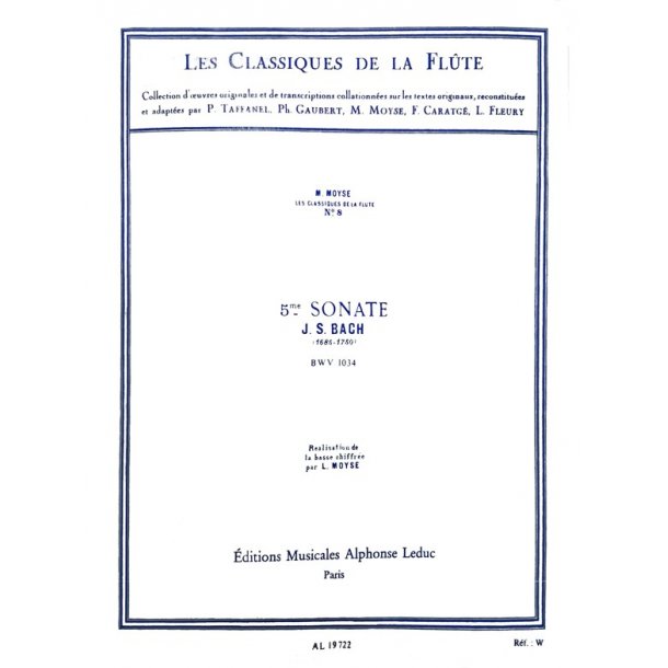 Johann Sebastian Bach: Sonata No.5, BWV1034 in E minor (Classiques No.8) (Flute & Piano)