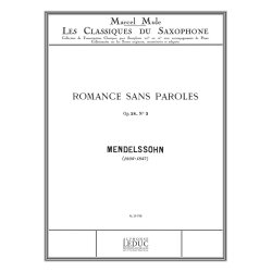Felix Jacob Ludwig Mendelssohn Bartholdy: Romance sans Paroles No.3 (Classiques No.60) (Saxophone-Alto & Piano)