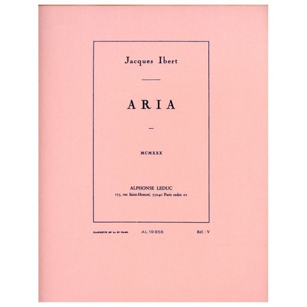 Jacques Ibert: Aria (Clarinet And Piano)