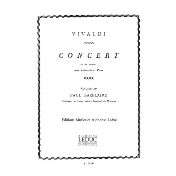 Antonio Lucio Vivaldi: Concerto in E minor (Cello & Piano)