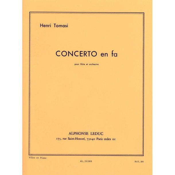 Henri Tomasi: Concerto in F major (Flute & Piano)