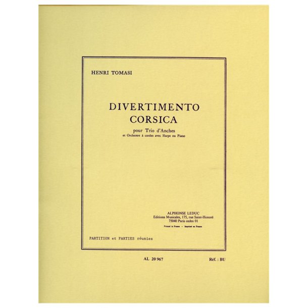 Henri Tomasi: Divertimento Corsica (Orchestra-Chamber)