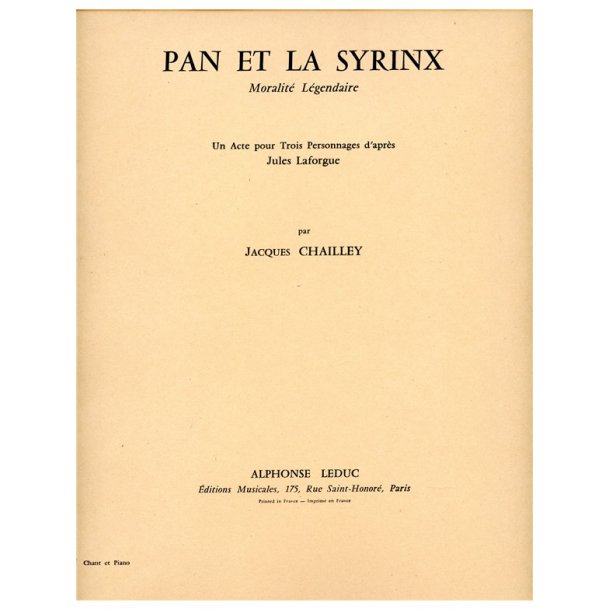 Jacques Chailley: Pan et la Syrinx (Opera)