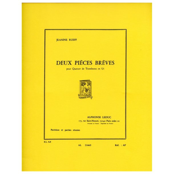 Jeanine Rueff: 2 Pi&egrave;ces br&egrave;ves (Trombones 4)