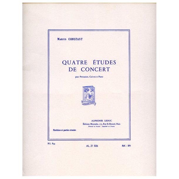 Marius Constant: 4 Etudes de Concert (Percussion & other instrument(s))