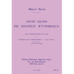 Bitsch 12 Lecons De Solfege Rythmique Vol B 7 Cles Melangees Sans Acc