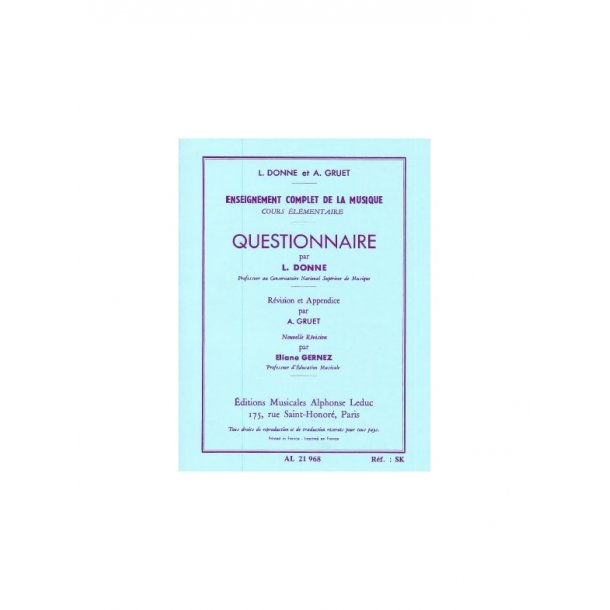 Donne Questionnaire Elementaire Teaching Material