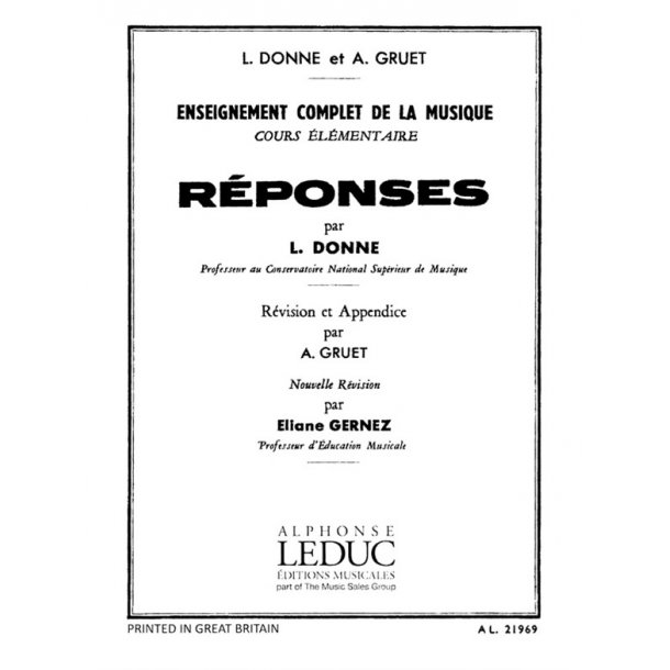 Donne Reponses Elementaire Teaching Material Book