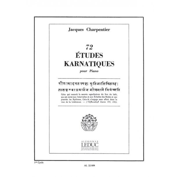 Jacques Charpentier: 72 Etudes karnatiques - 1e Cycle (Piano solo)