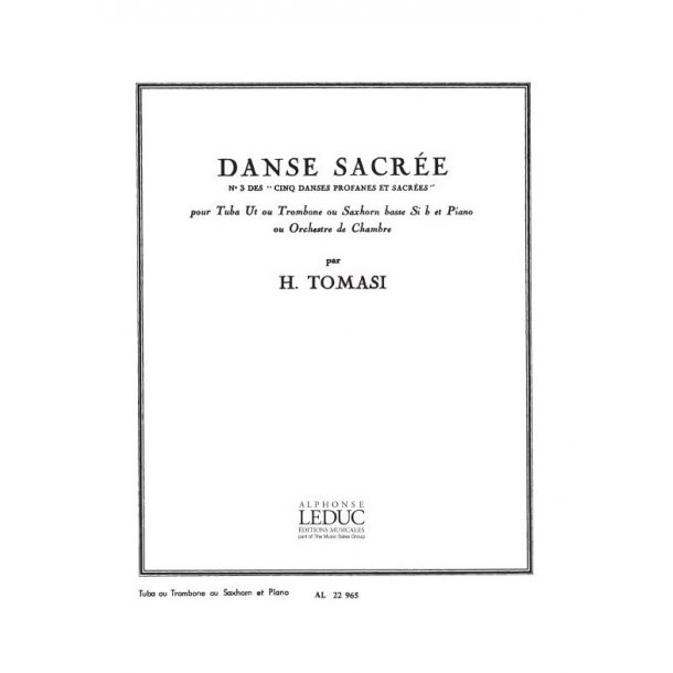 Henri Tomasi: Danse sacr&eacute;e (C or B flat) (Tuba & Piano)