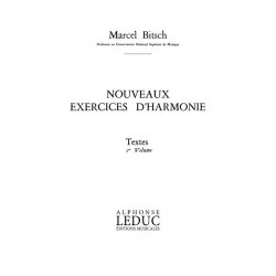 Bitsch Nouveaux Exercices D'harmonie Volume 1 Textes Bl862 Book