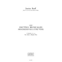 Rueff 250 Dictees Musicales Progr. A Une Voix Volume 1 1 A 175 Bk