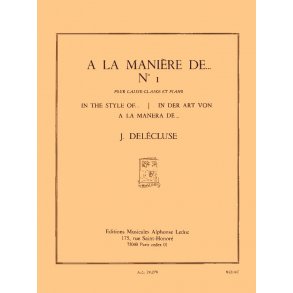 Jacques Delécluse: A la Manière de...No.1 (Percussion And Piano)