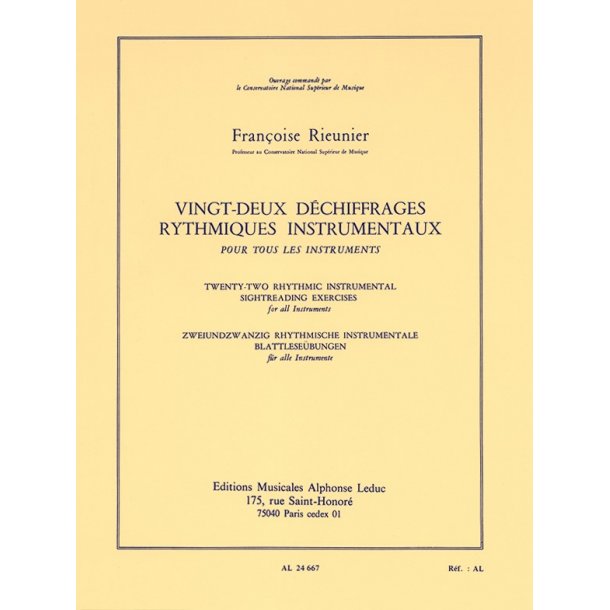Fran&ccedil;oise Rieunier: 22 D&eacute;chiffrages rythmiques instrumentaux (All Instruments)