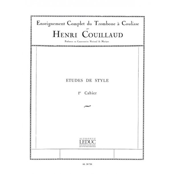 Henri Couillaud: Etudes de Style d'apr&egrave;s Bordogni Vol.1 (Trombone solo)