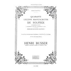 Busser Lecons Manuscrites De Solfege Vol2 B Sans Acc Bl532 Male Vce Bk