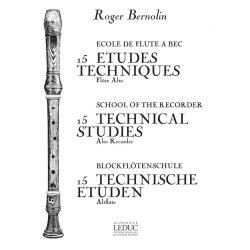 Roger Bernolin: 15 Etudes techniques (alto) (Recorder solo)