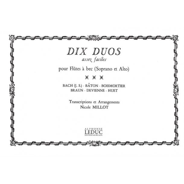 Nicole Millot: 10 Duos assez faciles (Recorders 2)