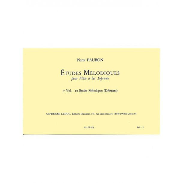 Pierre Paubon: 20 Etudes m&eacute;lodiques (sop) (Recorder solo)