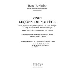 Berthelot 20 Lecons De Solfege C Cle De Sol Sans Accompagnement