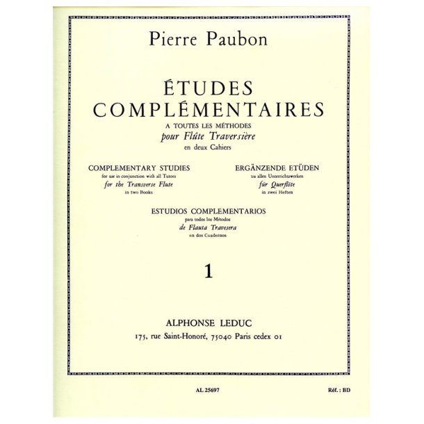 Pierre Paubon: Etudes compl&eacute;mentaires Vol.1 (Flute solo)