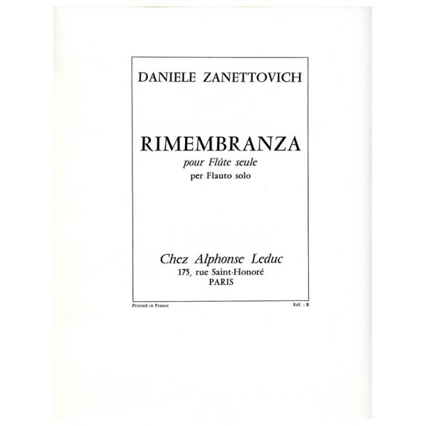 Daniele Zanettovich: Rimembranza (Flute solo)