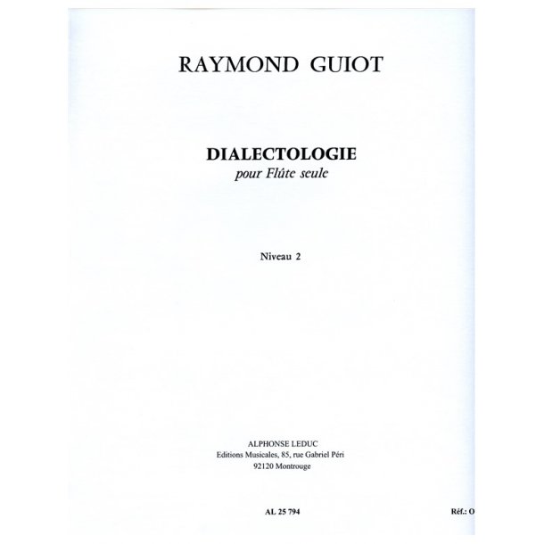 Raymond Guiot: Dialectologie (Flute solo)