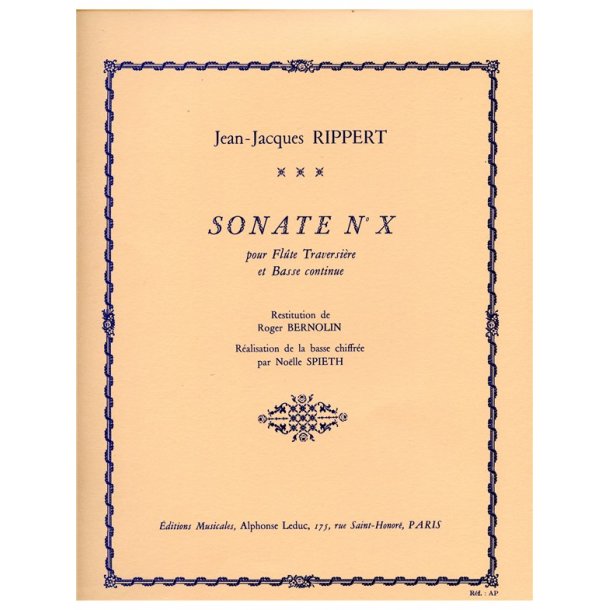 Jean-Jacques Rippert: Sonate No.10 (Flute & Continuo)