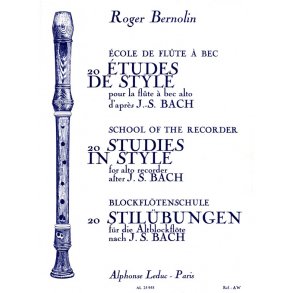 Roger Bernolin: 20 Etudes de Style d'après Bach (alto) (Recorder solo)
