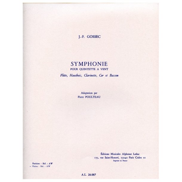 Fran&ccedil;ois-Joseph Gossec: Symphonie (Quintet-Wind)
