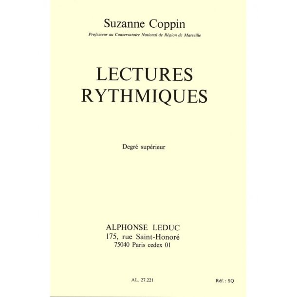 Coppin Lectures Rythmiques Degre Superieur Book