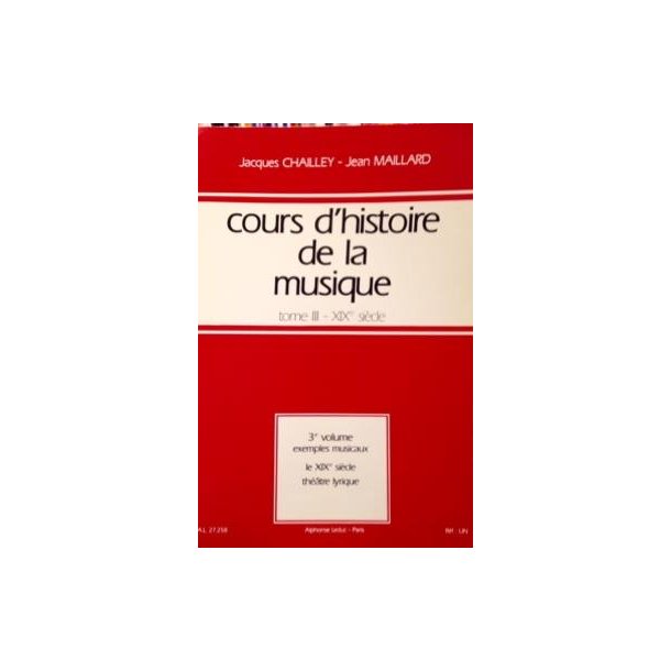Chailley Cours D'histoire De La Musique Tome 3 Vol 3 Exemples Musicaux