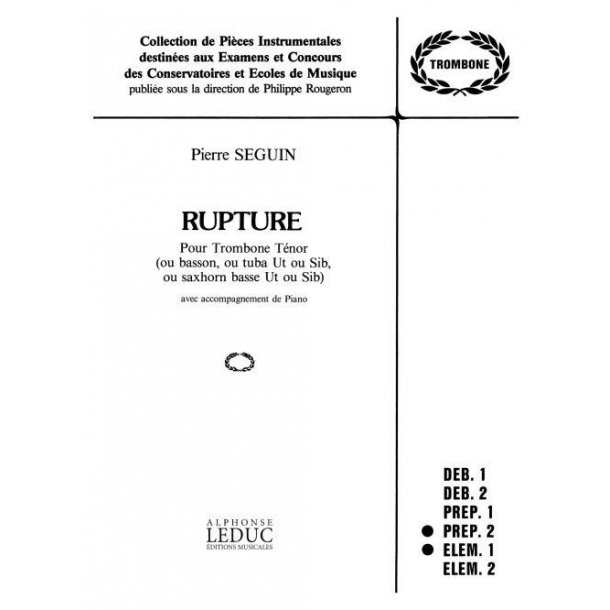 Pierre S&eacute;guin: Rupture (Trombone & Piano)