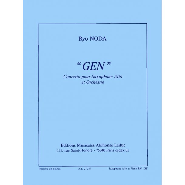 Ryo Noda: Gen (Saxophone-Alto & Piano)