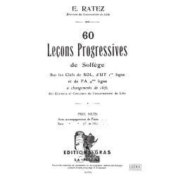 Ratez 60 Lecons Progressives De Solfege 3 Cles Avec Acc Book
