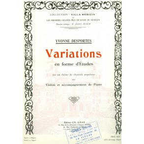 Yvonne Desportes: Variations en Forme d'Etudes... (Violin & Piano)
