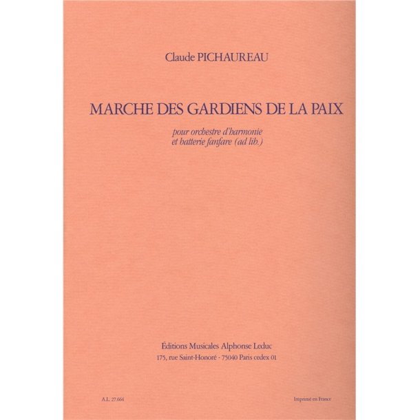 Pichaureau Marche Des Gardiens De La Paix Harmonie Drums Book