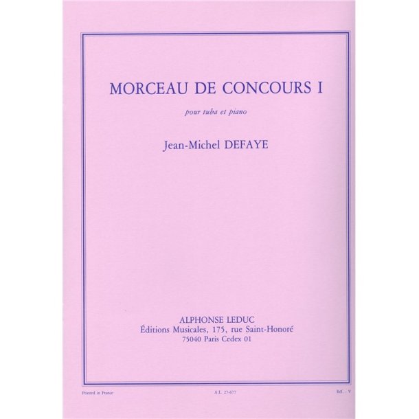 Jean Michel Defaye: Morceau de Concours 1 (Tuba & Piano)