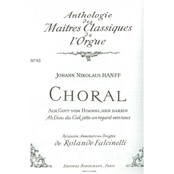 Johann Nikolaus Hanff: Chorale: Ach Gott, vom Himmel sieh darein (Ma&icirc;tres No.52) (Organ)