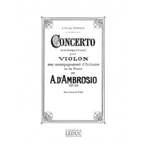 D'ambrosio Concerto In B Minor Violin & Piano Book
