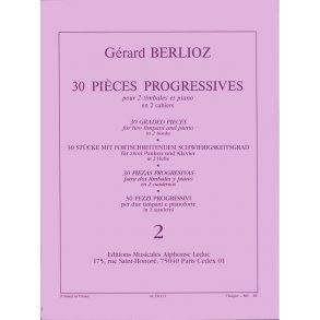 Gérard Berlioz: 30 Pièces progressives Vol.2 (Percussion(s) & Piano)