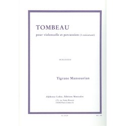 Mansourian Tombeau 1 Executant Cello &amp; Percussion Book